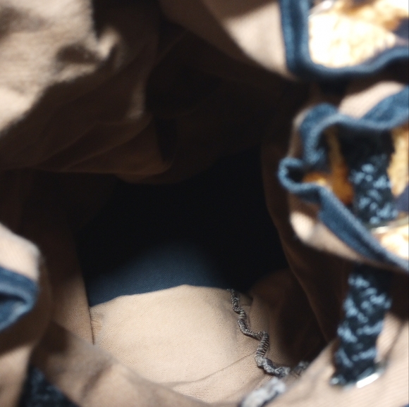 African Cloth back pack bag; approximately 30" deep - Picture 3 of 13